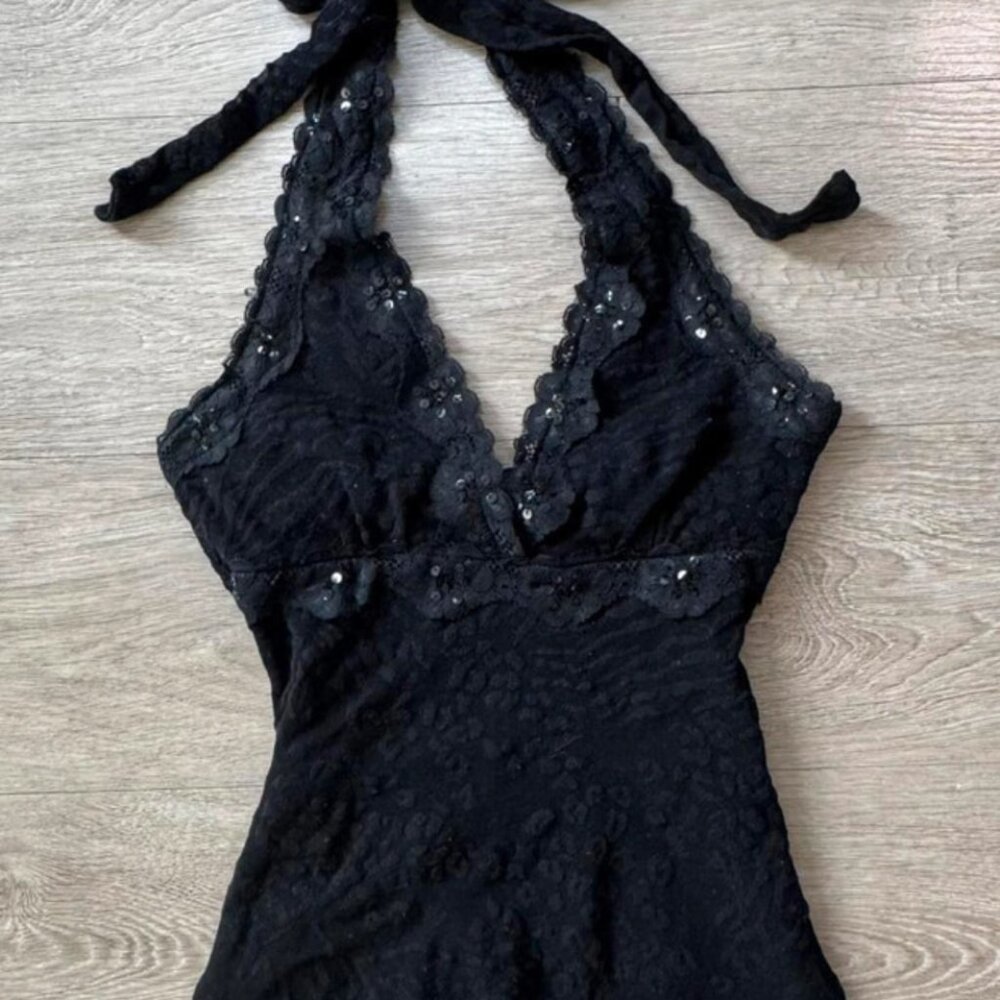 lace sequin halter top